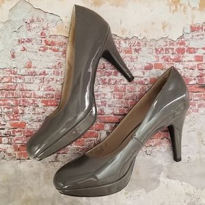 Gray Patent Leather Pumps Size 8